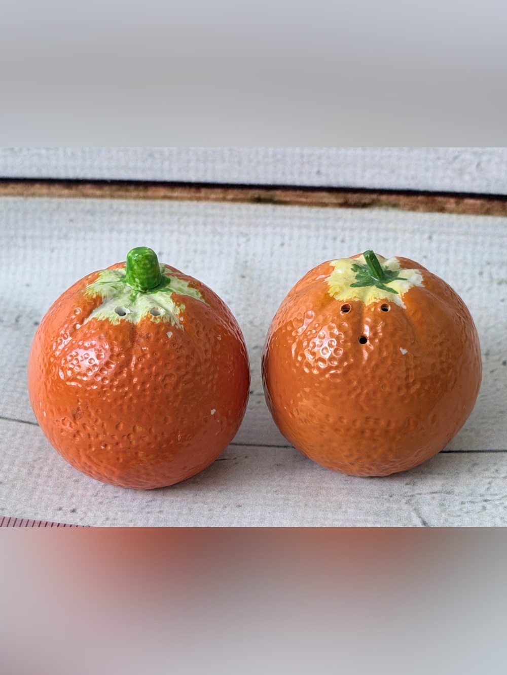 Orange Ceramic Salt and Pepper Shakers - Set of 2
